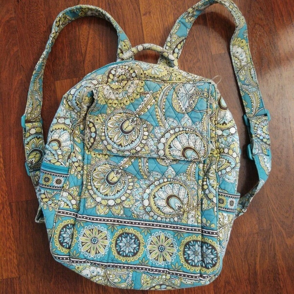 Vera Bradley Peacock Design Full Size Quilted Backpack